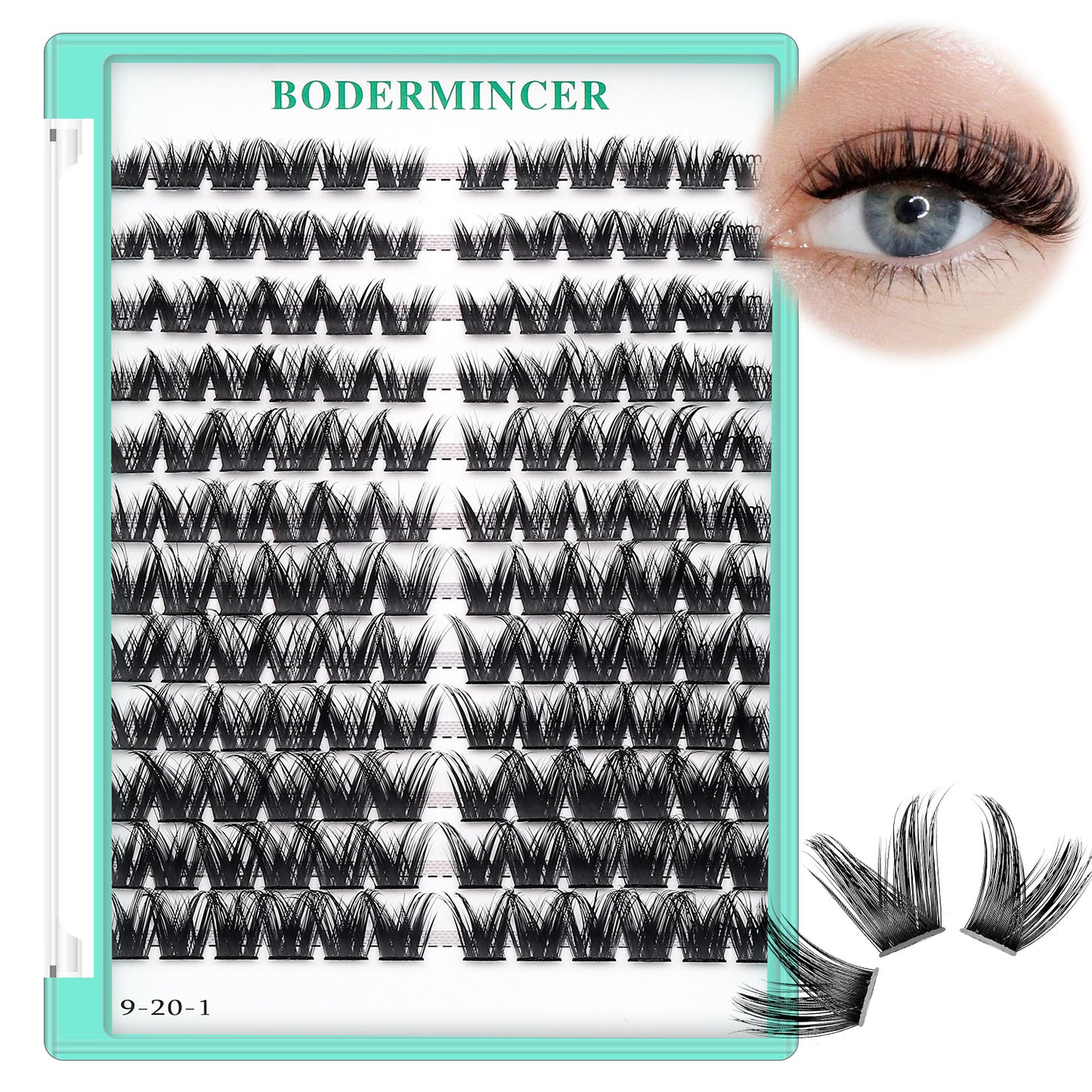 BODERMINCER Lashes Pre-mapped B30# 14-16-18-20mm Mixed Lash Kit With Bond and Seal ,Tweezers,Lash Remover