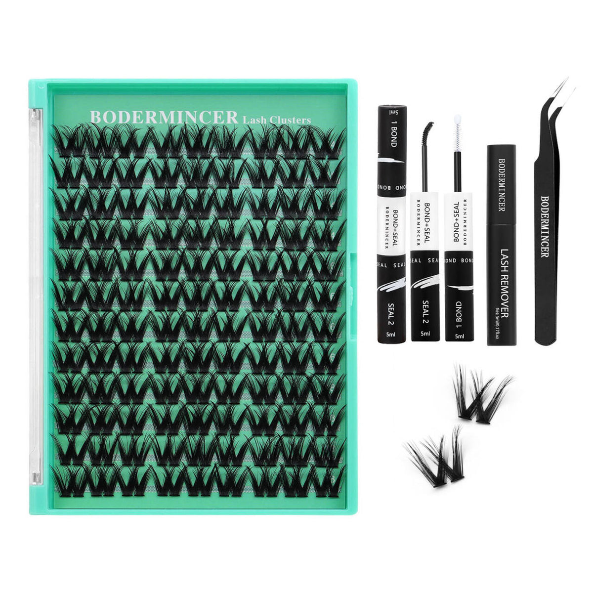 BODERMINCER M041# 14-16-18mm Mixed Lash Clusters Kit D Curl