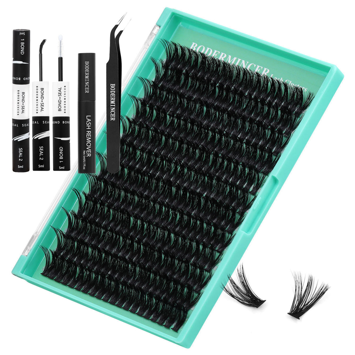 BODERMINCER 60D 14-16-18mm Mixed Lash Clusters Kit D Curl