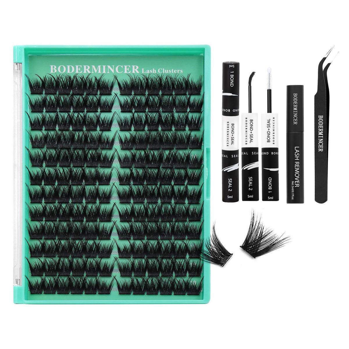 BODERMINCER M038# 14-16-18mm Mixed Lash Clusters Kit D Curl