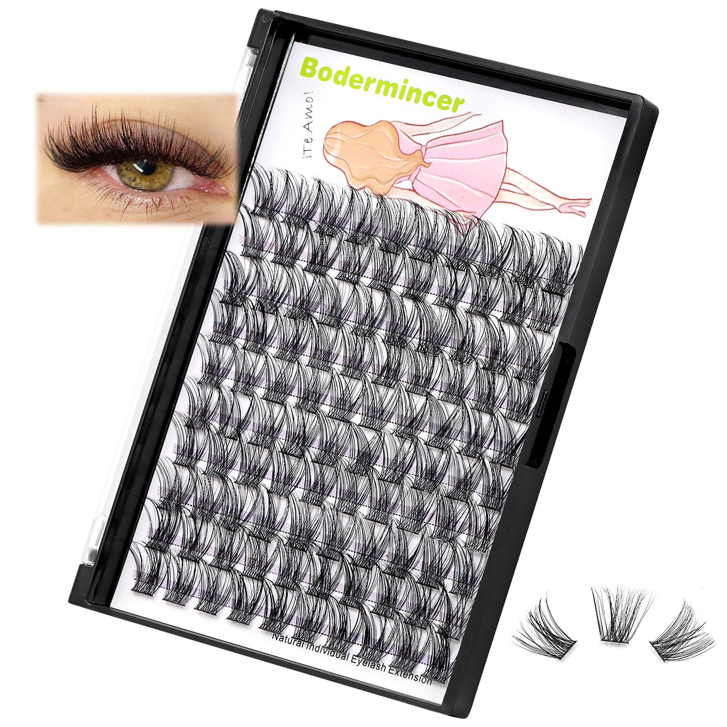 Bodermincer S0024# D Curl Lash Clusters 8-20mm to Choose