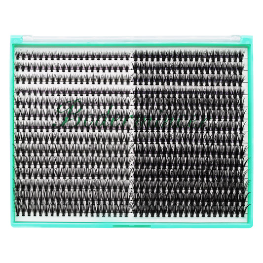 Bodermincer XXXL Tray D Curl Color Black Lashes Clusters 20D 0.1mm  8-10-12-14-16mm Mixed +40D 0.07mm 12-14-16-18mm Mixed 560pcs Per Tray