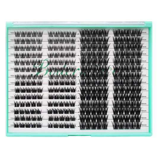 Bodermincer XXXL Large Tray D Curl M03# Color Black 10-12-14-16mm Mixed Lashes Clusters 280pcs Per Tray