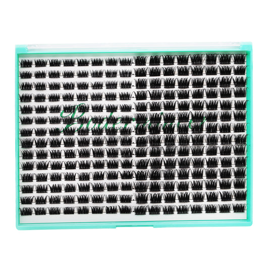 Bodermincer XXXL Large Tray D Curl M3D03# 10-12-14-16mm Mixed Color Black Lashes Clusters 224pcs Per Tray