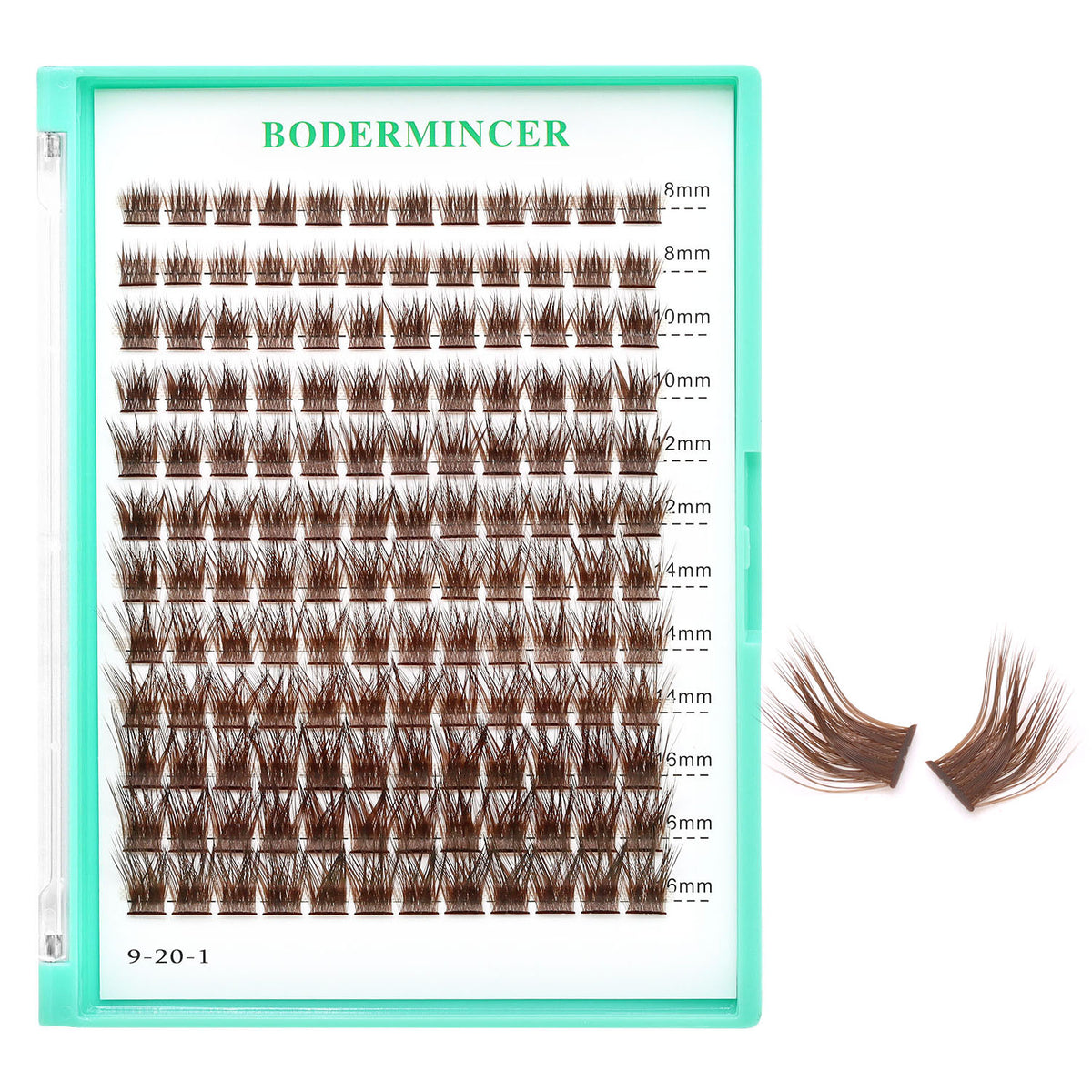 BODERMINCER M01 L Curl Dark Brown 8-10-12-14-16mm /10-12-14-16mm/14-16-18-20mm Mixed Lash Kit