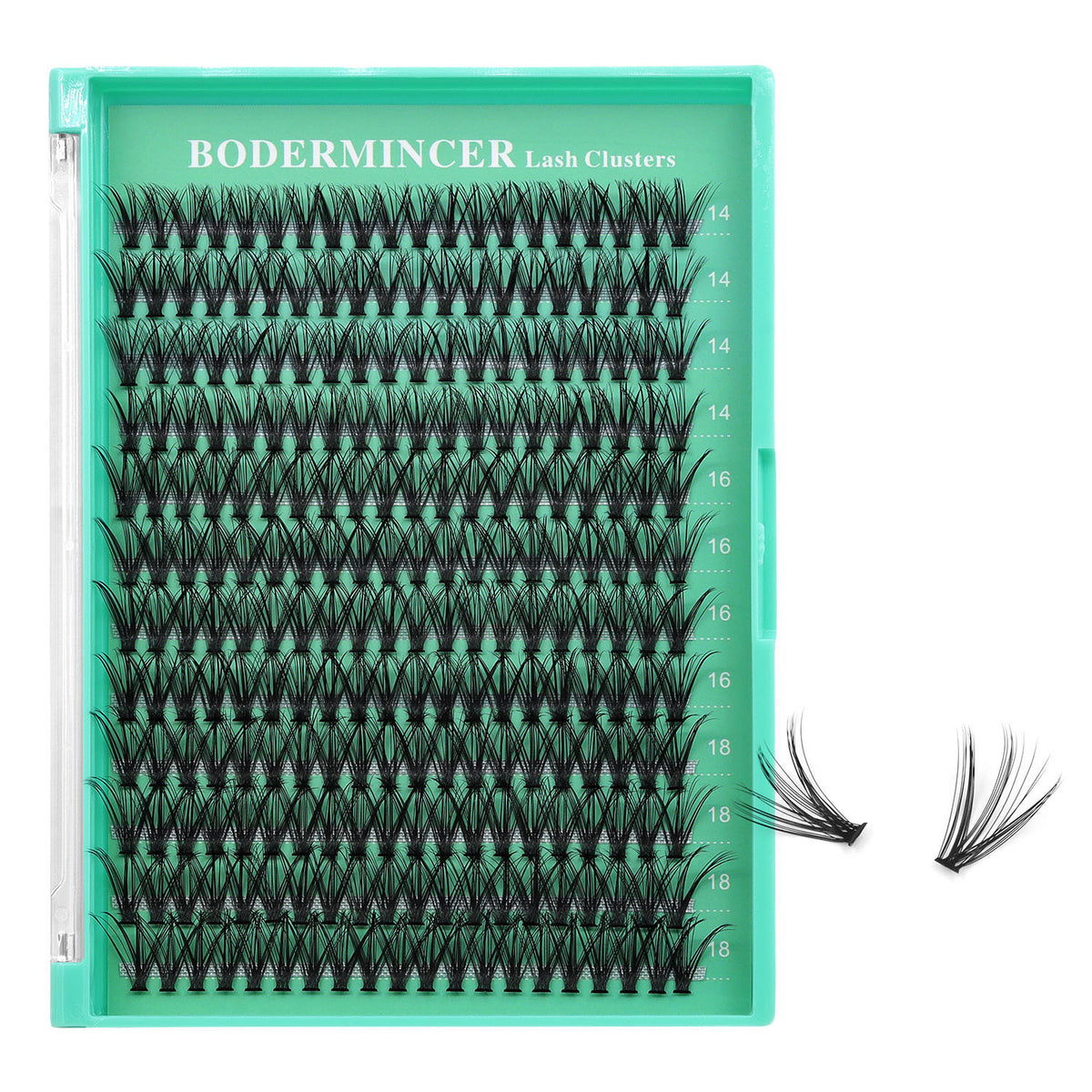 BODERMINCER 20D Individual Lash Cluster 14-16-18mm Mixed Lash Clusters Kit D Curl
