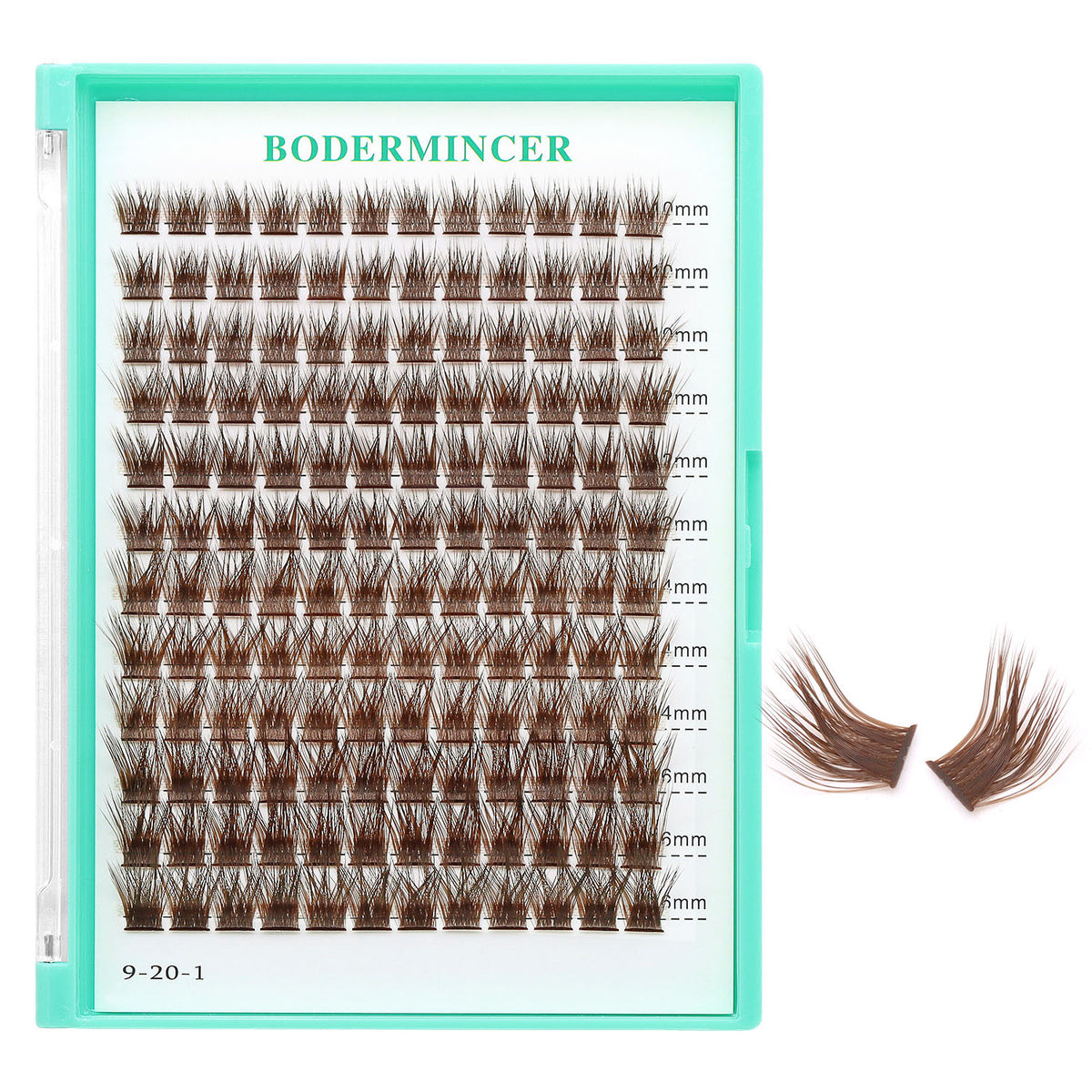 BODERMINCER M01 Dark Brown L Curl 10-12-14-16mm Mixed Lash Clusters Kit