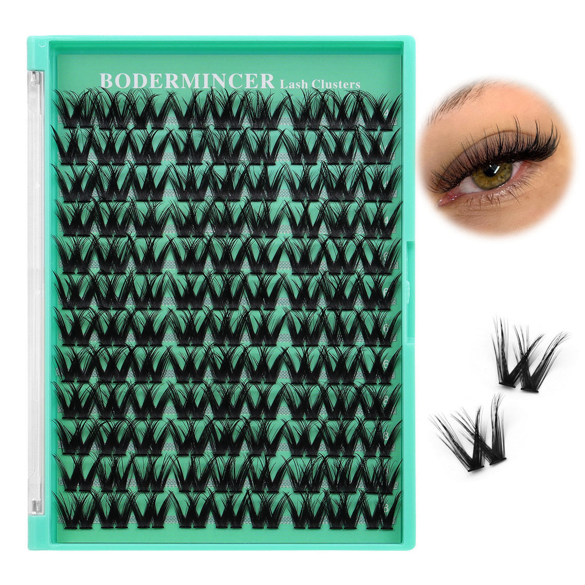 BODERMINCER M041# 14-16-18mm Mixed Lash Clusters Kit D Curl