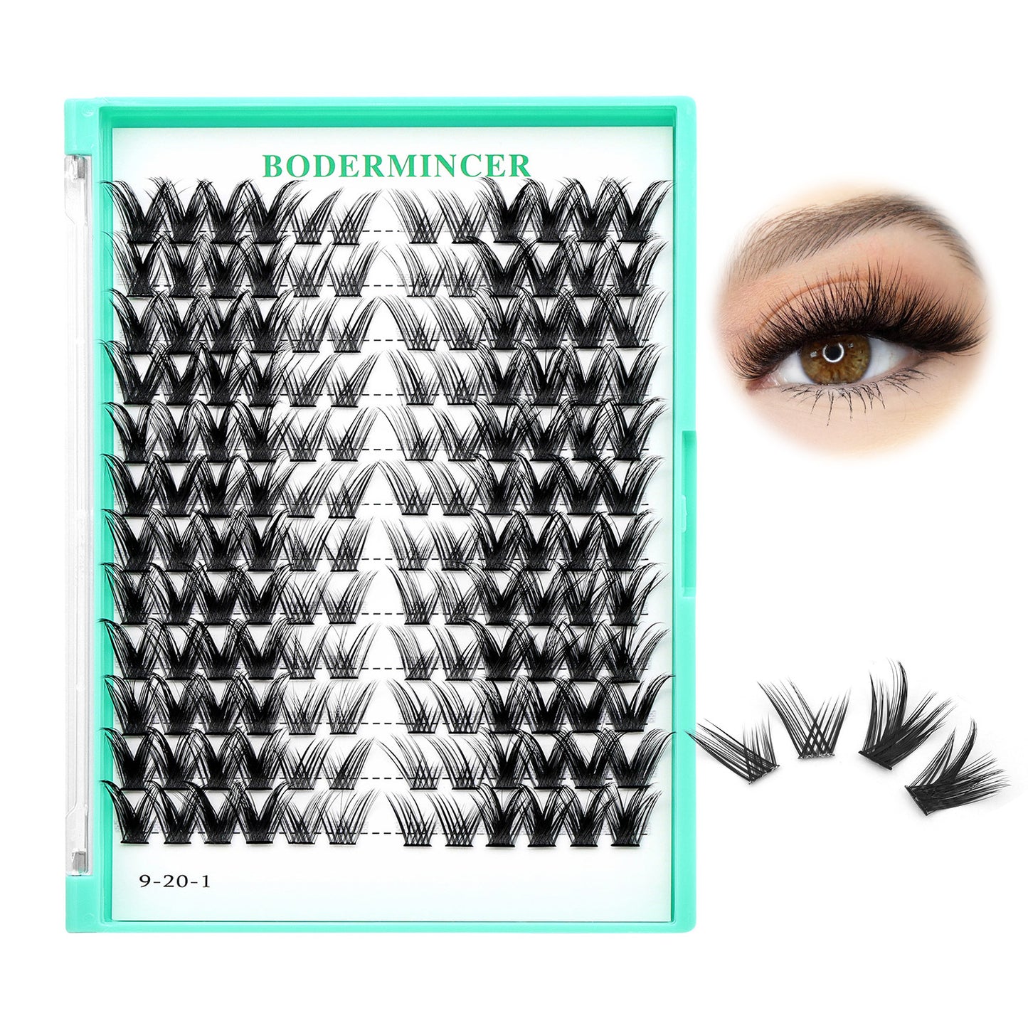 Bodermincer Cat Eyes Lashes Pre-mapped Lash Clusters 14mm.16mm.18mm.20mm to Choose