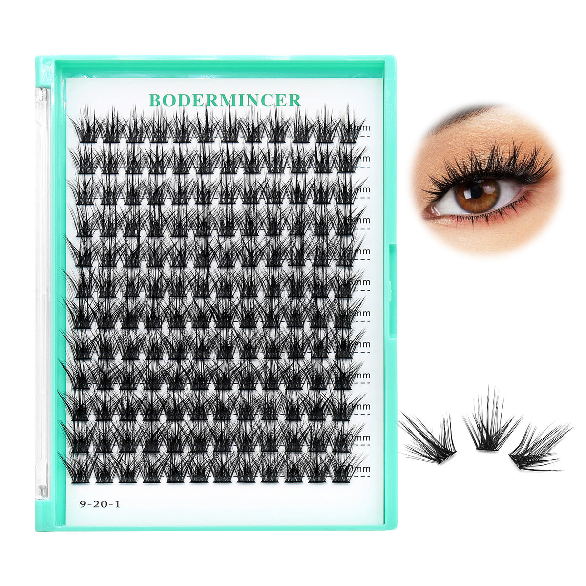 BODERMINCER M02 L Curl 8-10-12-14-16mm, 14-16-18-20mm Mixed Lash Clusters Kit