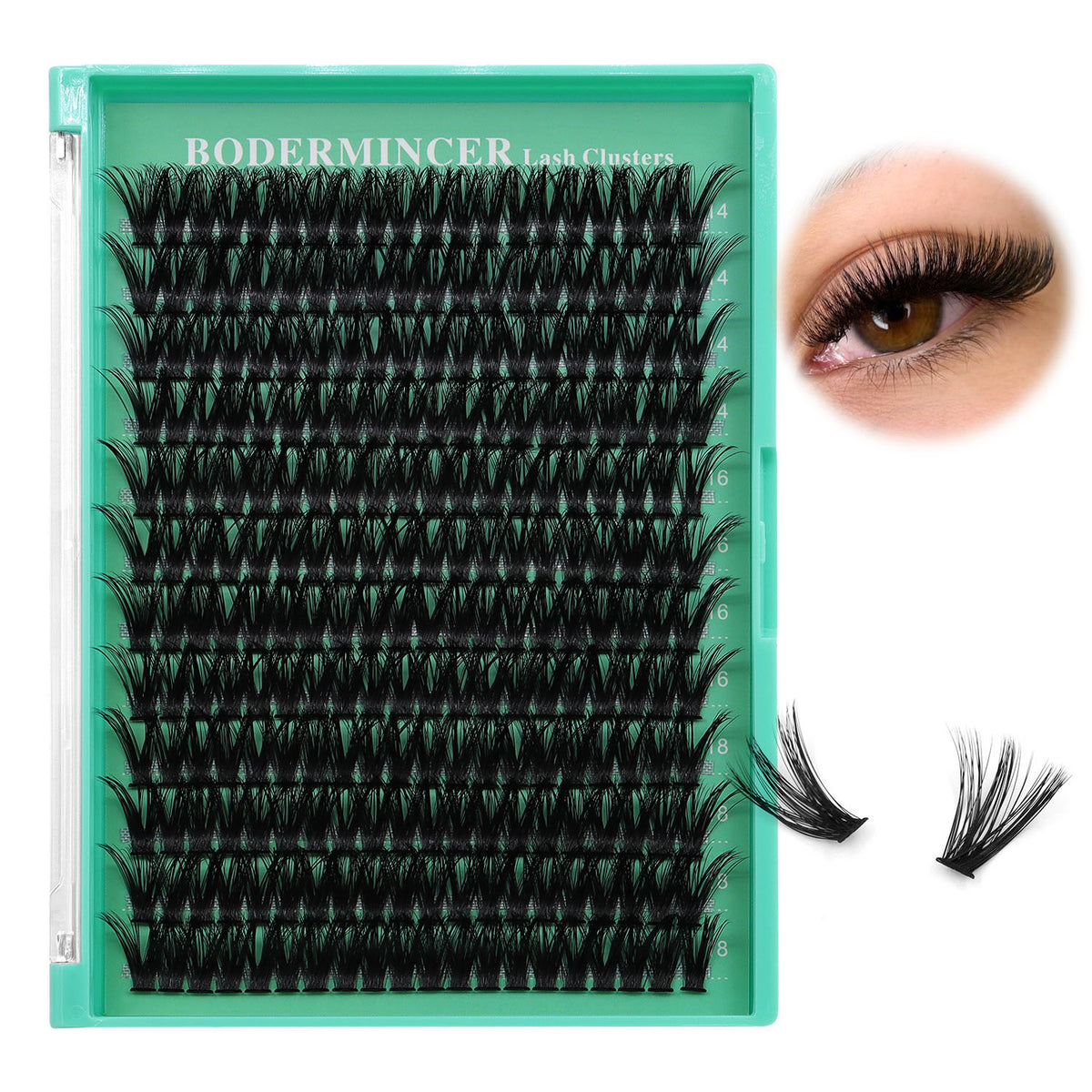 BODERMINCER 60D 14-16-18mm Mixed Lash Clusters Kit D Curl