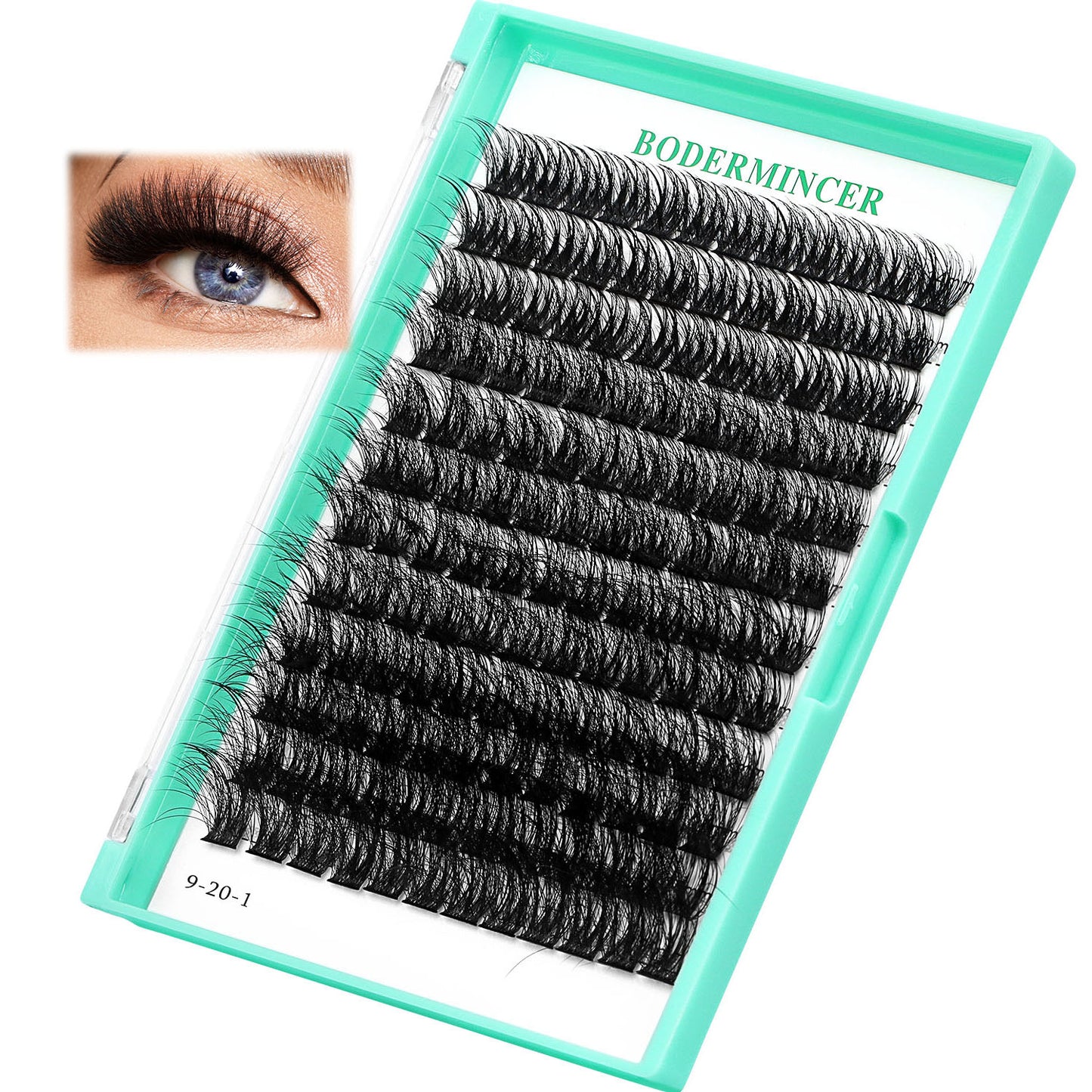Bodermincer X008 False Lashes 14-16-18-20mm Mixed Fluffy Lash Clusters Kit