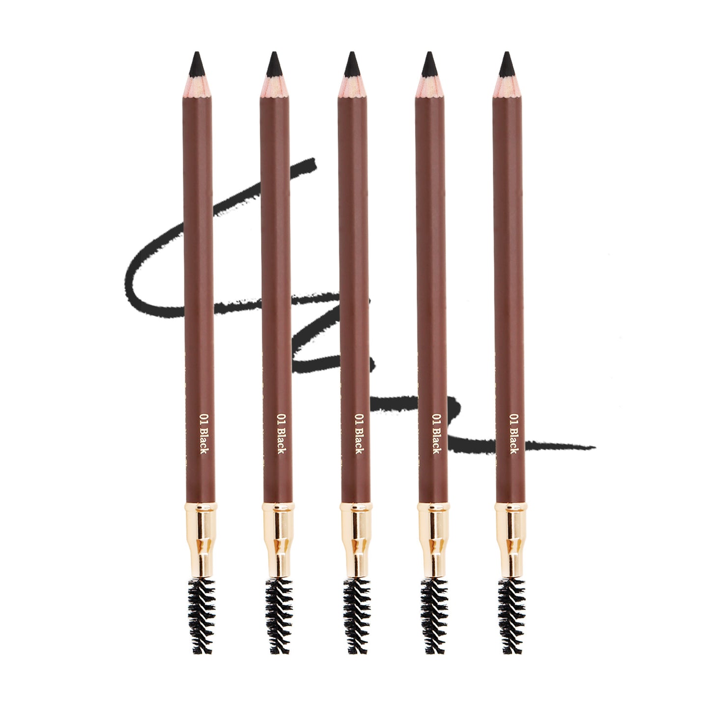 Bodermincer 5pcs Eyebrow Pencils Black/Dark Brown/Light Brown/The Brown to Choose