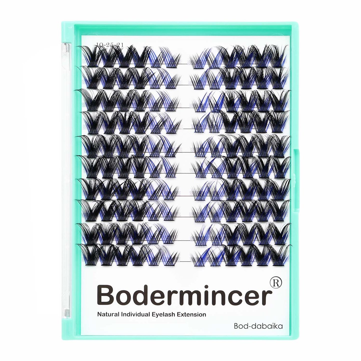 Bodermincer Cat Eyes Blue Black Mixed Lash Kit With Bond and Seal Lash Tweezers