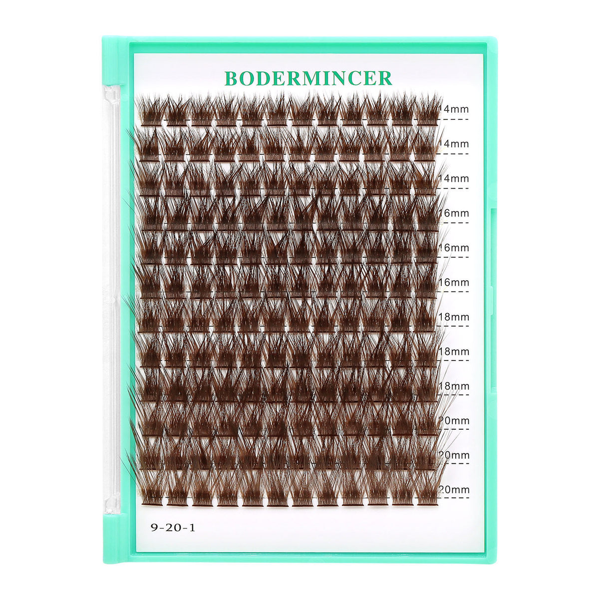BODERMINCER M01 Dark Brown L Curl 14-16-18-20mm Mixed Lash Clusters Kit