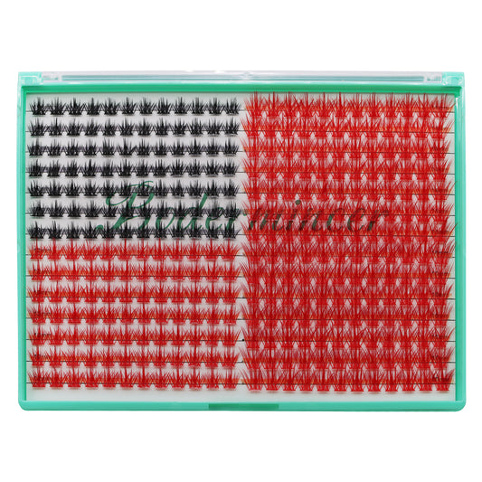 Bodermincer XXXL Large Tray M02# D Curl Black 10mm-Red 12mm-Red 14mm-Red 16mm Mixed Lashes Clusters 336pcs Per Tray