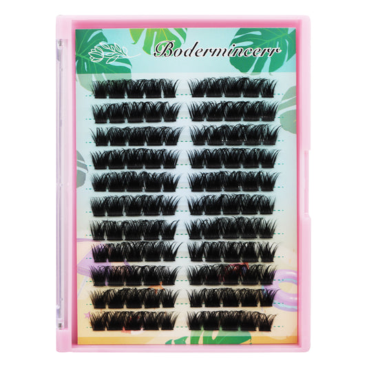 BODERMINCER Eyelashes Color Black C20# Lash Cluster 110pcs Large Tray Lash Cluster 12-18mmto Choose D Curl/DD Curl to Choose