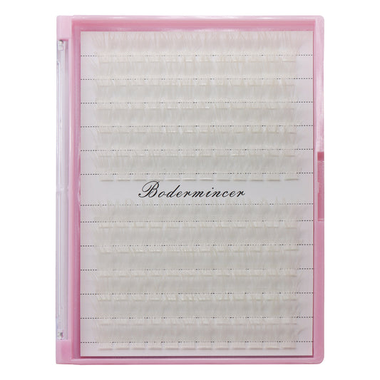 BODERMINCER Eyelashes Color White C01# Lash Cluster 144pcs Large Tray Lash Cluster 10-18mmto Choose D Curl/DD Curl to Choose