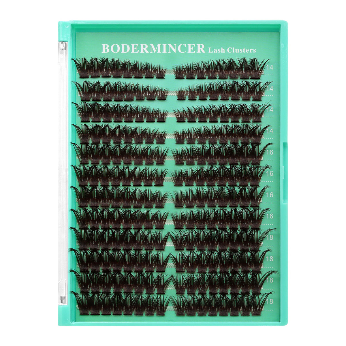 BODERMINCER 100D Pre-mapped Dark Brown 14-16-18mm Mixed Lash Clusters Kit D Curl