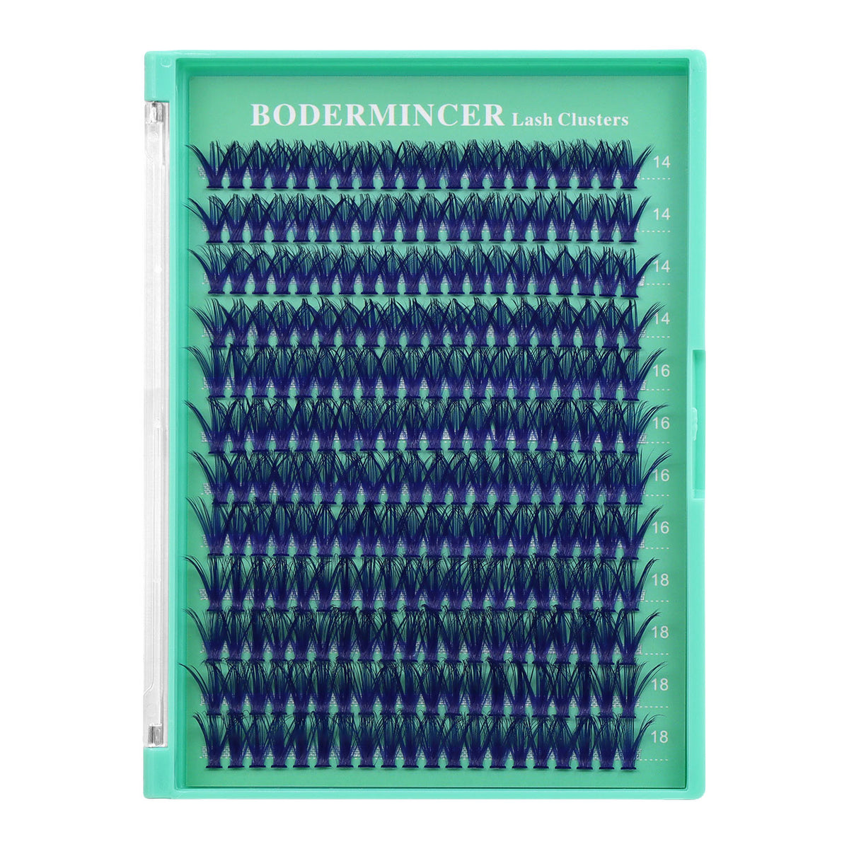 BODERMINCER 40D Blue Individual Lash Extensions 14-16-18mm Mixed Lash Clusters Kit D Curl