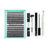 BODERMINCER 50D 10-11-12-13-14-15-16mm Mixed Lash Kit Black Bond Lashes Clusters