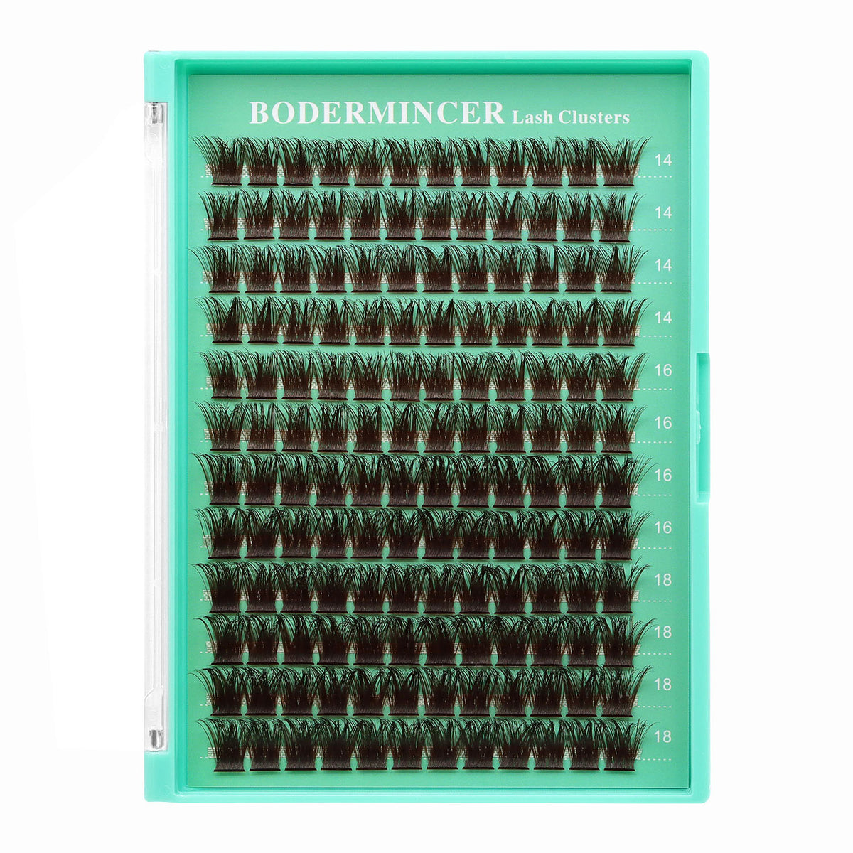 BODERMINCER M01 Dark Brown 14-16-18mm Mixed Lash Clusters Kit D Curl