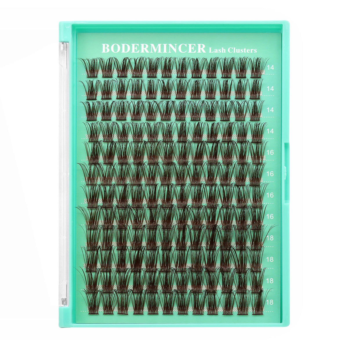 BODERMINCER M06# Dark Brown 14-16-18mm Mixed Lash Clusters Kit D Curl