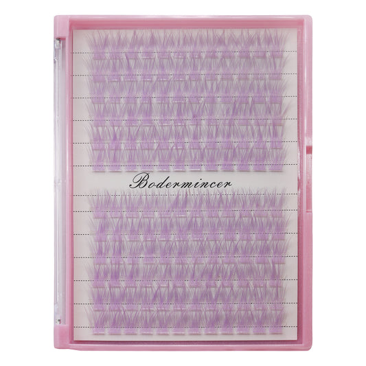 BODERMINCER Eyelashes Color Light Purple C01# Lash Cluster 144pcs Large Tray Lash Cluster 10-18mmto Choose D Curl/DD Curl to Choose