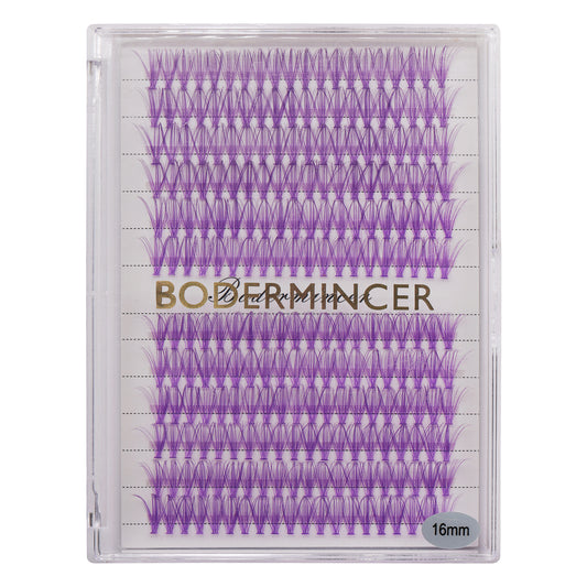 BODERMINCER Eyelashes Color Purple 20D# Lash Cluster 240pcs Large Tray Lash Cluster 10-18mmto Choose D Curl/DD Curl to Choose