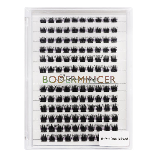 BODERMINCER Eyelashes Color Black CXPD# Lash Cluster 8-9-10mm Mixed 120pcs Large Tray Lash Cluster Complete in Size D Curl/DD Curl to Choose