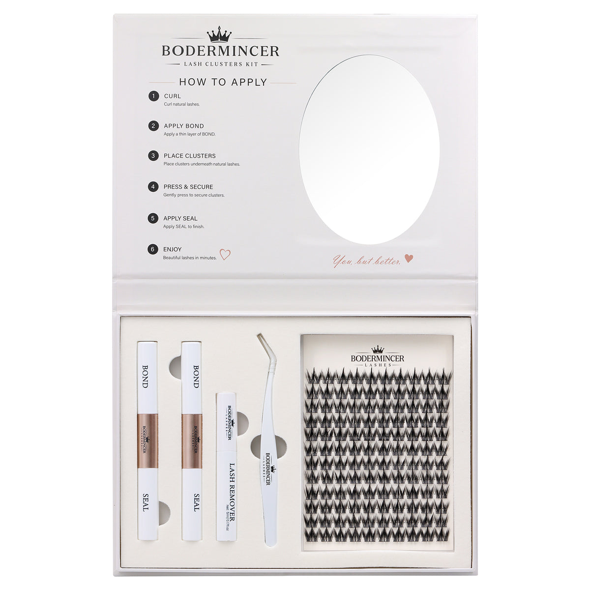 BODERMINCER Avelisse Manga Spikes Lash Clusters Kit 14mm CC Curl