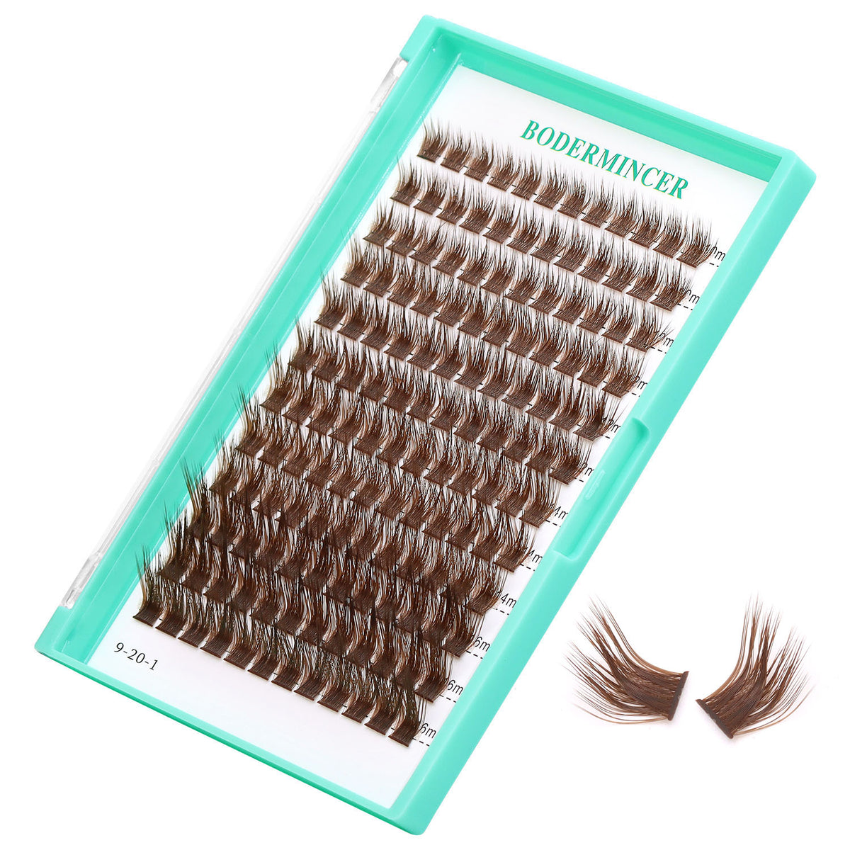 BODERMINCER M01 Dark Brown L Curl 10-12-14-16mm Mixed Lash Clusters Kit