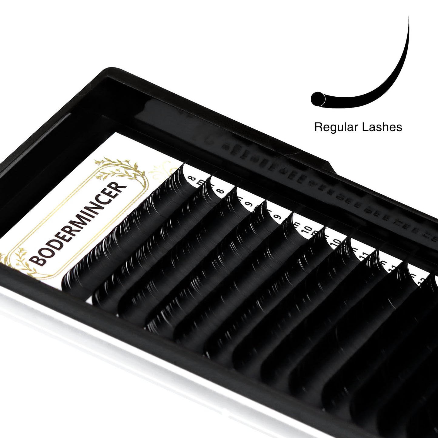 Bodermincer C Curl 16 Rows Individual Lash Extensions Volume Lash Extensions 8-15mm MIX Thickness 0.03/0.05/0.07/0.10/0.15/0.18/0.20 thickness Super Matte Black Tray Professional Supplies for Lash Salon