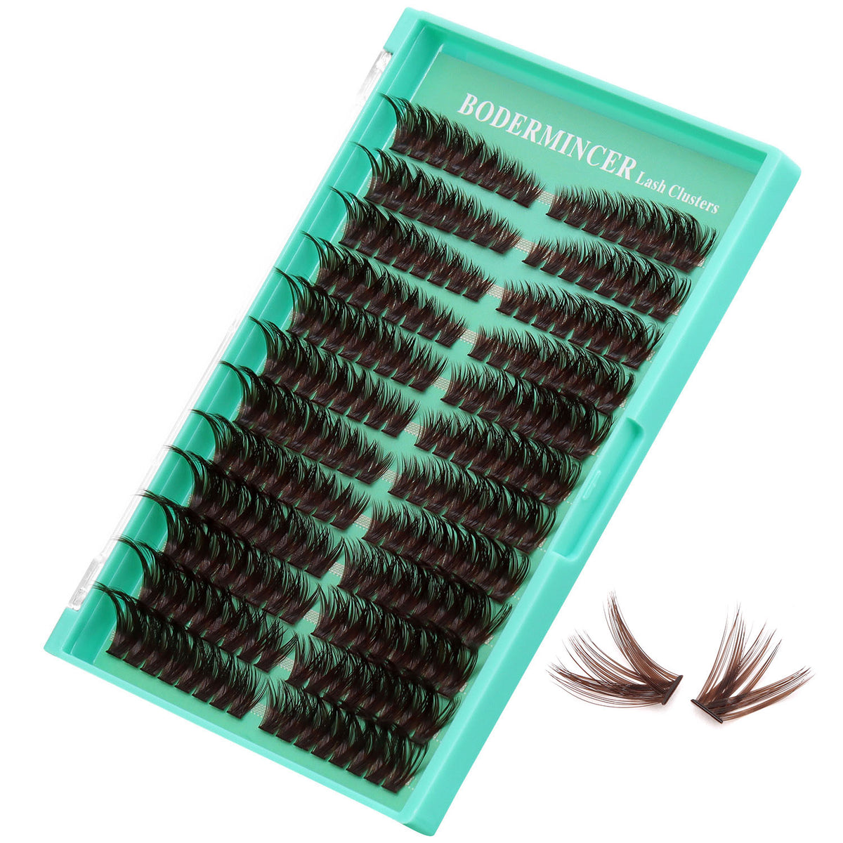 BODERMINCER 100D Pre-mapped Dark Brown 14-16-18mm Mixed Lash Clusters Kit D Curl