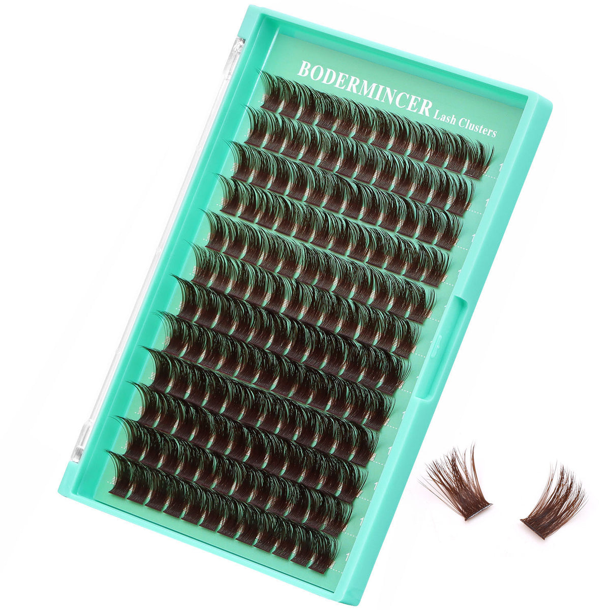 BODERMINCER M01 Dark Brown 14-16-18mm Mixed Lash Clusters Kit D Curl
