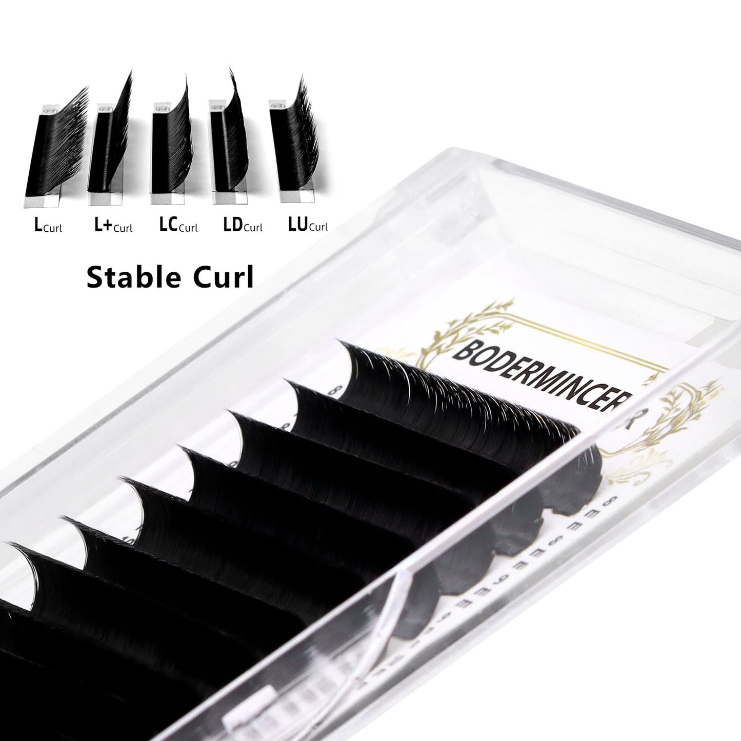 Bodermincer C Curl 16 Rows Easy Fan Lash Extensions Volume Lash Extensions Volume Lash Extensions 8-15mm MIX Thickness 0.03/0.05/0.07/0.10/0.15/0.18/0.20 thickness Super Matte Black Tray Professional Supplies for Lash Salon