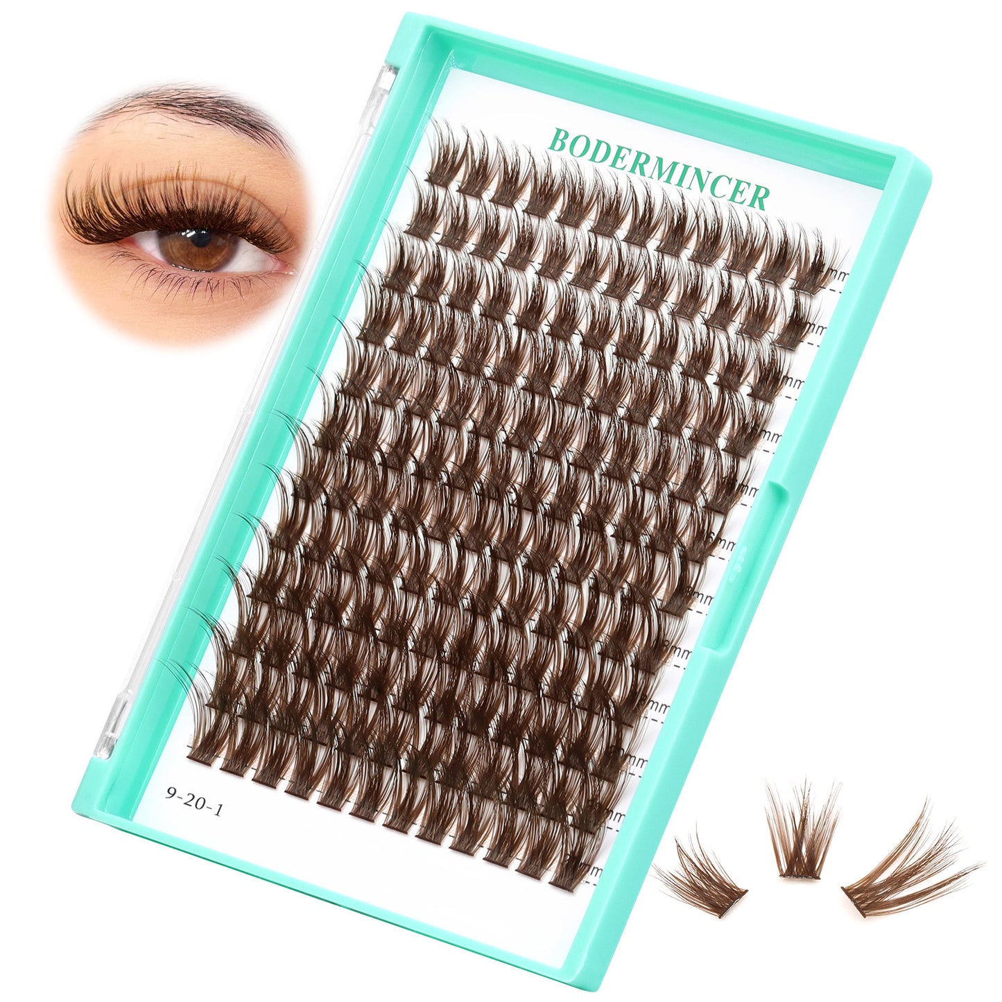 Bodermincer BX031# Dark Brown Lash Cluster 14-16-18-20mm Mixed