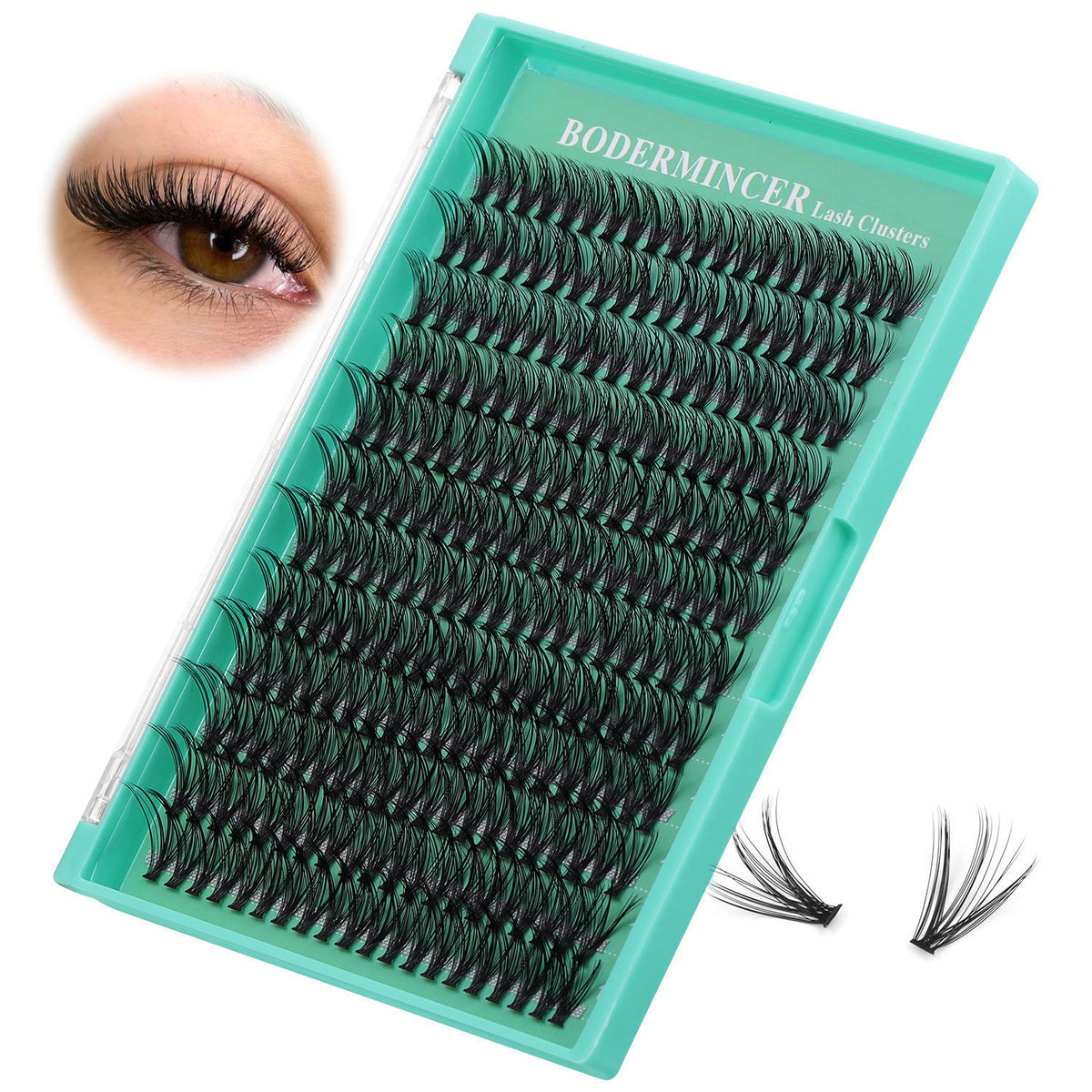 BODERMINCER 20D Individual Lash Cluster 14-16-18mm Mixed Lash Clusters Kit D Curl