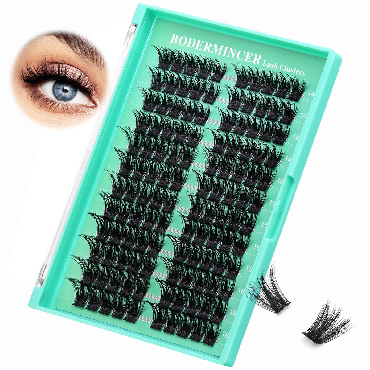 BODERMINCER M03# 14-16-18mm Mixed Lash Clusters Kit D Curl