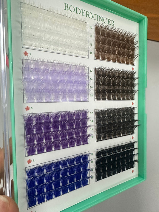 Bodermincer 8 colors mixed lash clusters D curl