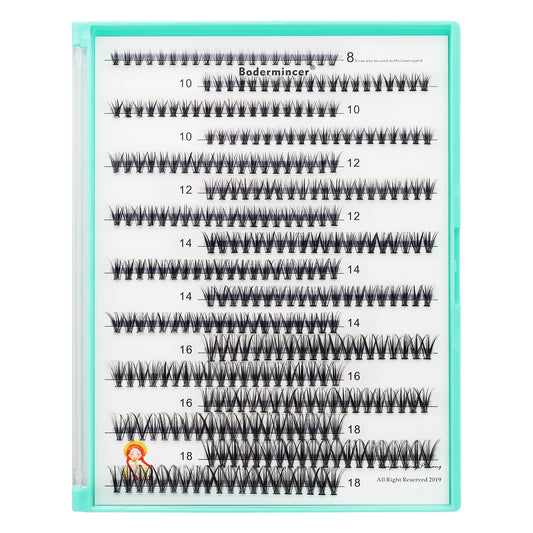 Bodermincer D Curl Black Lashes 20D 340pcs Per Tray 8-10-12-14-16-18mm Mixed