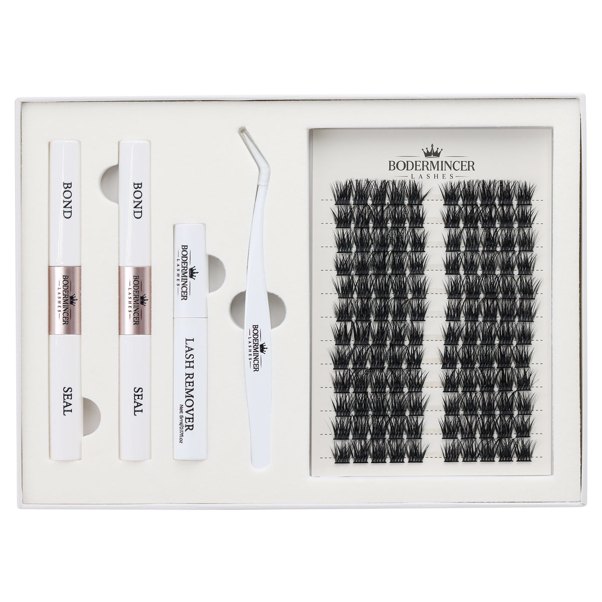 BODERMINCER Veloura-M04-Black 12-14-16mm Mixed Lash Clusters Kit