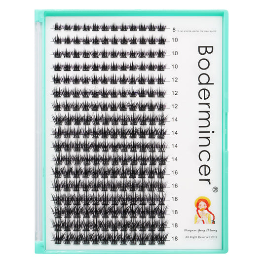 Bodermincer D Curl Black Lashes M02# 204pcs Per Tray 8-10-12-14-16-18mm Mixed