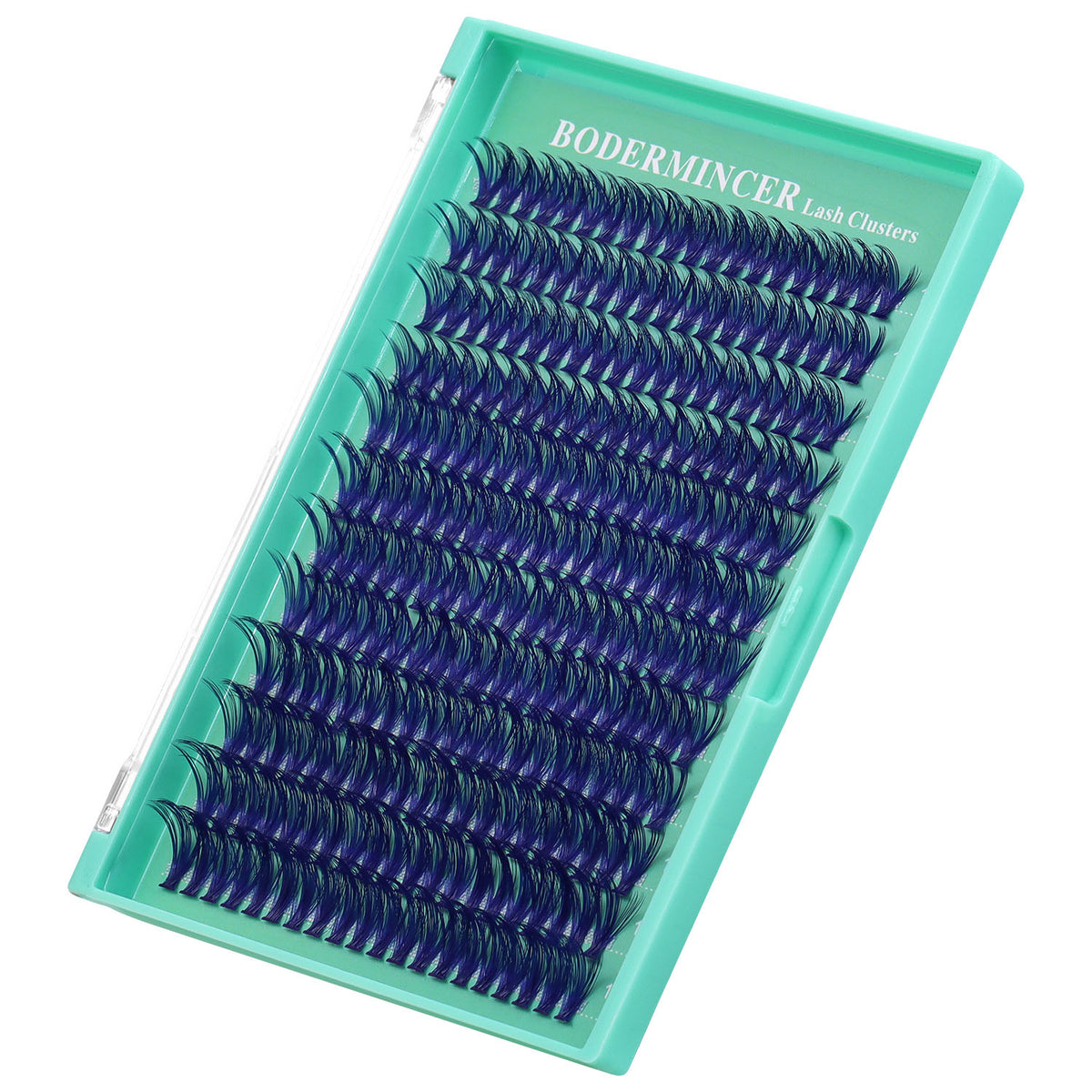 BODERMINCER 40D Blue Individual Lash Extensions 14-16-18mm Mixed Lash Clusters Kit D Curl