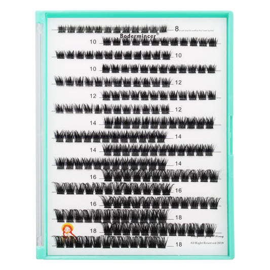 Bodermincer D Curl Black Lashes M01# 204pcs Per Tray 8-10-12-14-16-18mm Mixed Length