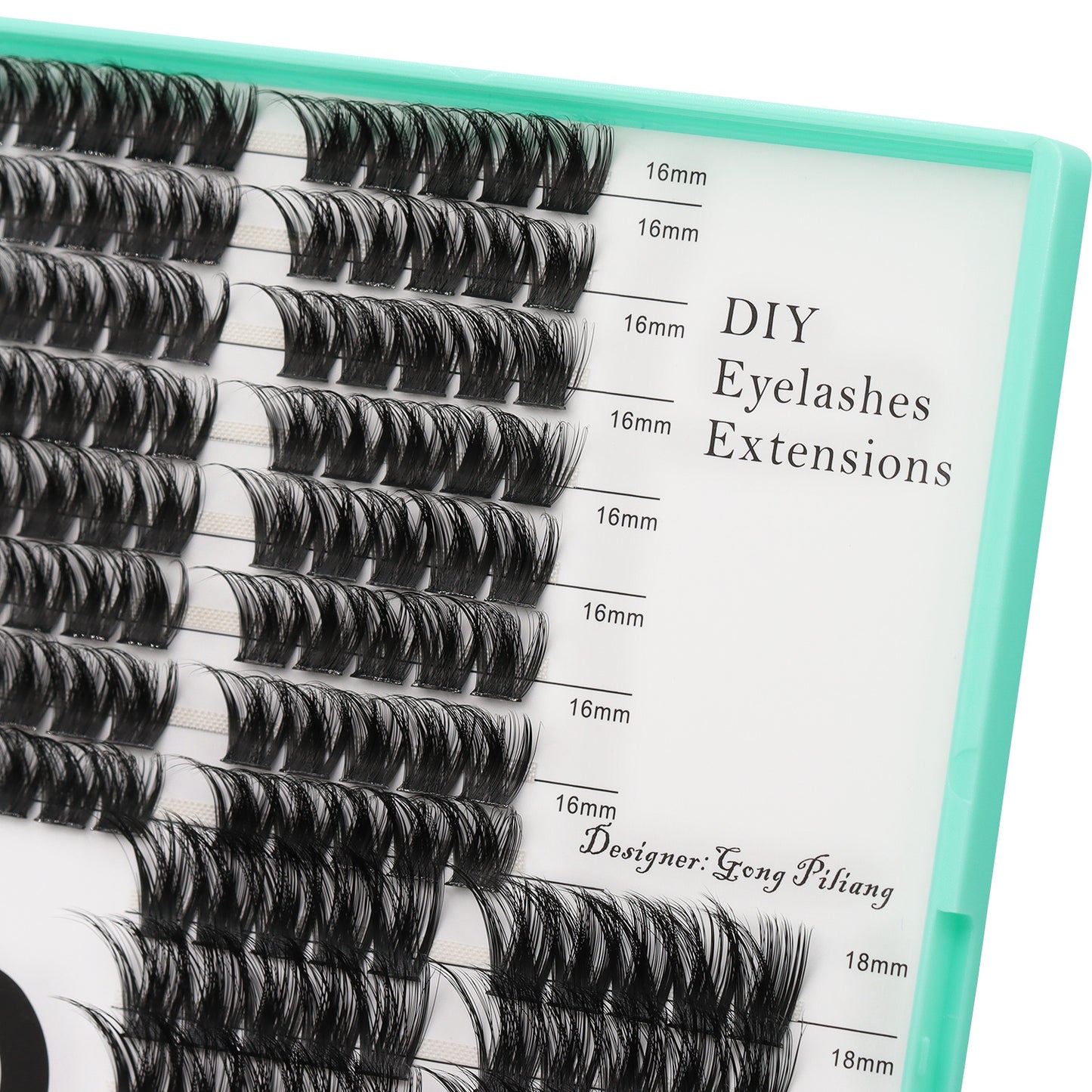 Bodermincer D Curl Black Lashes Clusters M03# 170pcs Per Tray 16-18mm Mixed Length