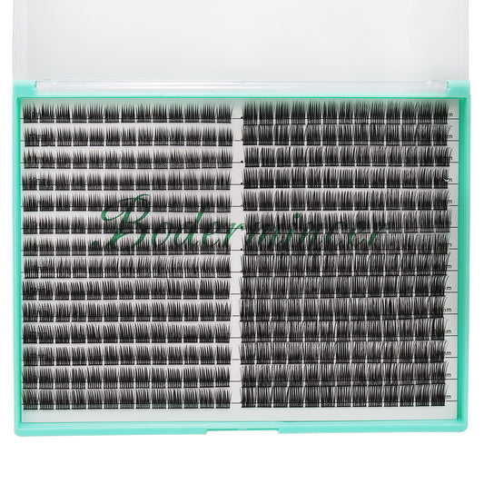 Bodermincer XXXL Large Tray D Curl M09# 10-12-14-16mm Mixed Color Black Lashes Clusters 364pcs Per Tray