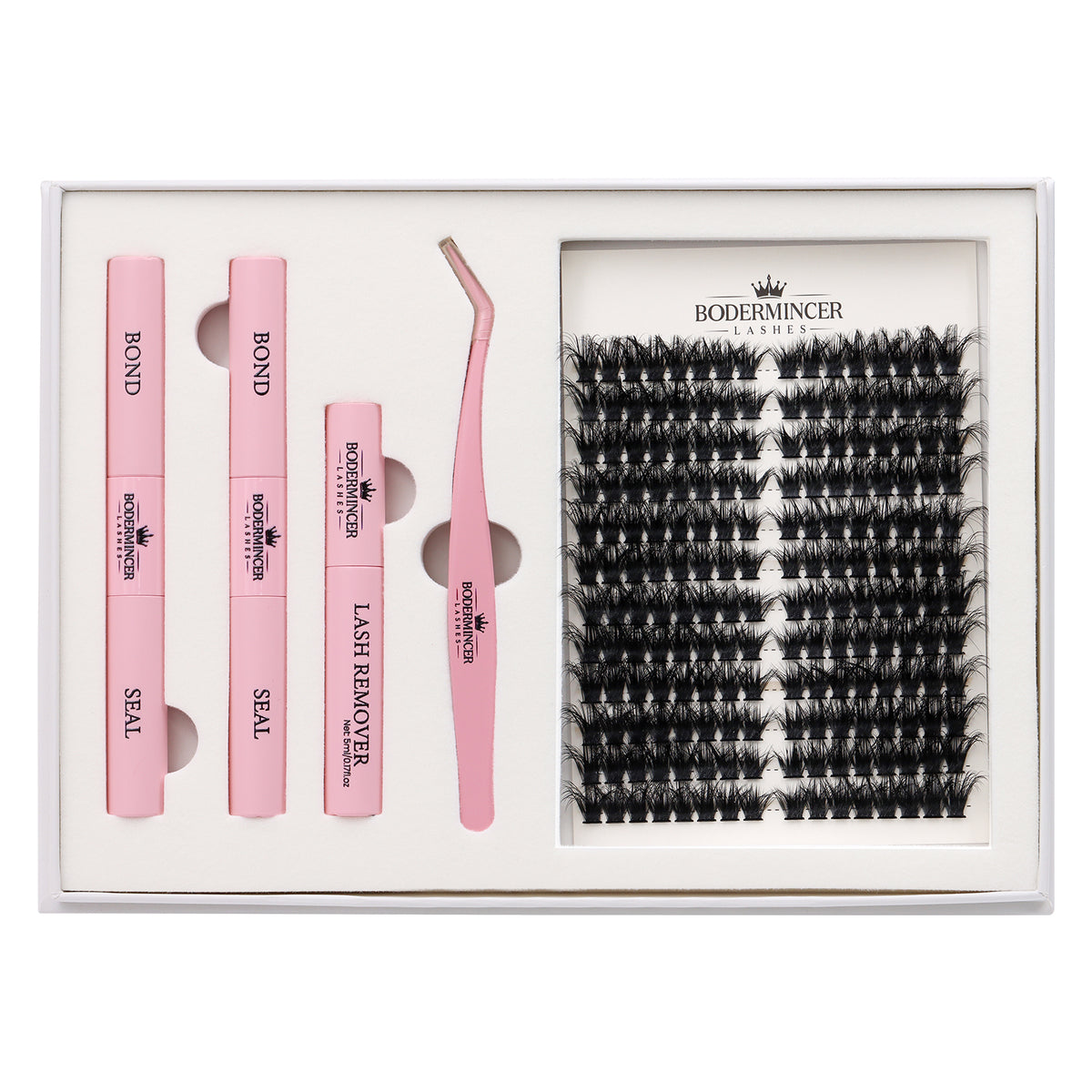 BODERMINCER Nuvella-Fluffy-100D Pre-mapped Lash Clusters Kit 8-16mm Mixed