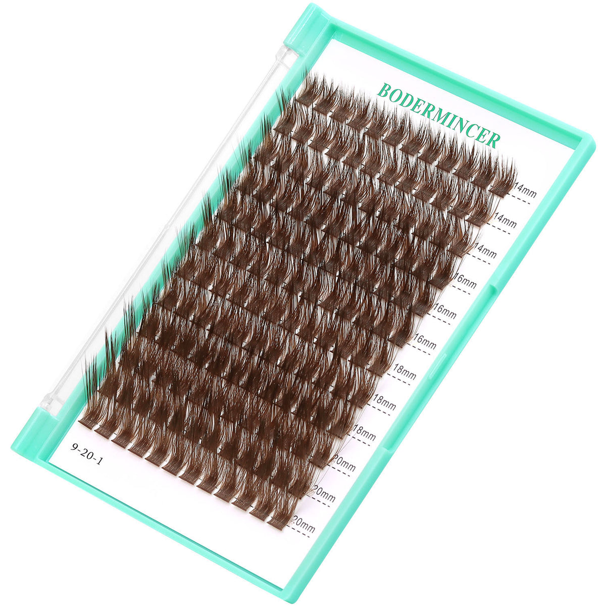 BODERMINCER M01 Dark Brown L Curl 14-16-18-20mm Mixed Lash Clusters Kit