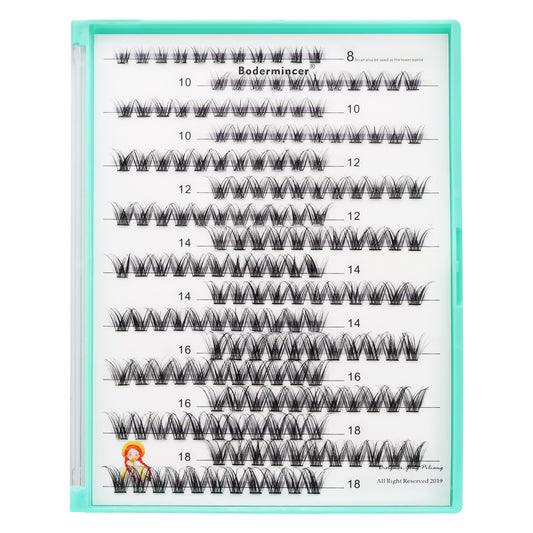 Bodermincer D Curl Black Lashes M06# 187pcs Per Tray 8-10-12-14-16-18mm Mixed